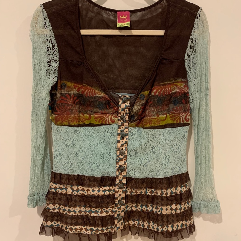 Save The Queen Long Sleeve Blouse